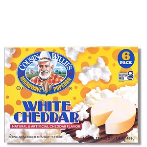 Microwave Popcorn Bags, White Cheddar (6 Bags), Gourmet Popcorn Boxes for Party, - Picture 1 of 12