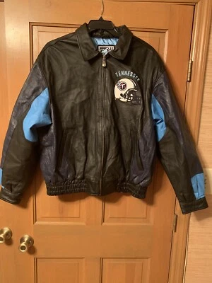 VTG  NFL G III Carl Banks Tennessee Titans Leather Jacket SzXL Color Block Logo - Image 1 of 4