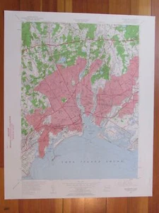 Bridgeport Connecticut 1960 Original Vintage USGS Topo Map - Picture 1 of 1