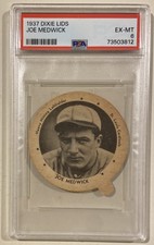 1937 Dixie Lids Hood’s DUCKY JOE MEDWICK Baseball Card PSA 6 St. Louis Cardinals