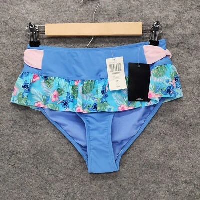 Parte inferior de bikini Disney Stitch para mujer traje de baño tropical azul mediano Foto 1 de 4