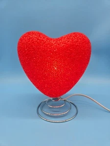 Red Heart Shaped Melted Popcorn Table Lamp Valentines Love - Picture 1 of 3