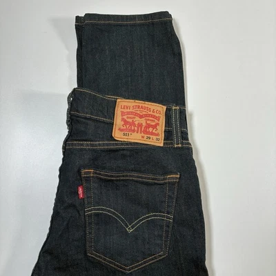 NUEVO Jeans Levi's 511 29x32 Calce Ajustado Elastizado Verde Oscuro Azul Playa Denim Nuevos sin Etiquetas Foto 1 de 4