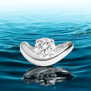 14k White Gold Wedding Ring 1.00 Ct IGI Certified Lab Grown Round Cut Diamond - Picture 1 of 9