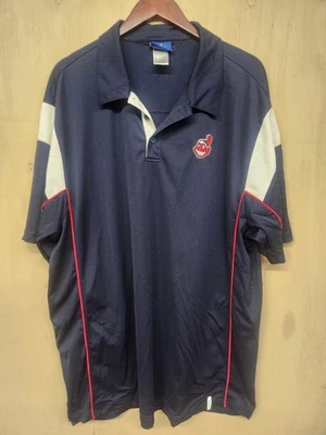 Cleveland Indians Genuine Merchandise Red White Blue Polo Shirt 2XL REEBOK  XXL - Image 1 of 4