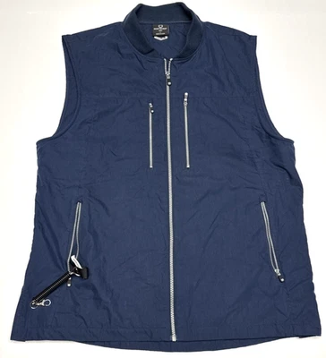 SCOTTeVEST Jacket Vest Mens Size Large BlueFull Zip Sleeveless Blue Hiking - Image 1 of 4