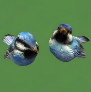 Vintage Goebel Sparrow Bird Figurine West Germany CV 72 & 74 Blue Luster - Picture 1 of 13