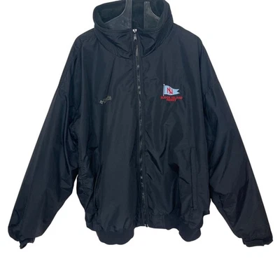 Chaqueta de Ferry Columbia Block Island De Colección Para Hombres XXL Negra Forrada de Vellón Náutica Foto 1 de 4