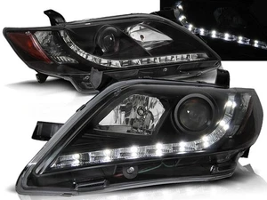 faros para TOYOTA CAMRY 6 XV40 2006 2007 2008 2009 luz del día negro LHD - Picture 1 of 1