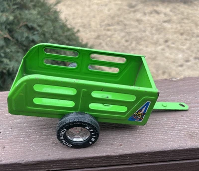 Vintage Nylint Farms Metal Muscle Pressed Steel Utility Trailer Green ***NICE*** - Image 1 of 4