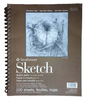 STRATHMORE 400 Series Sketch Pad 9x12 Heavyweight Paper 91 Sheets *READ* - Image 1 of 4