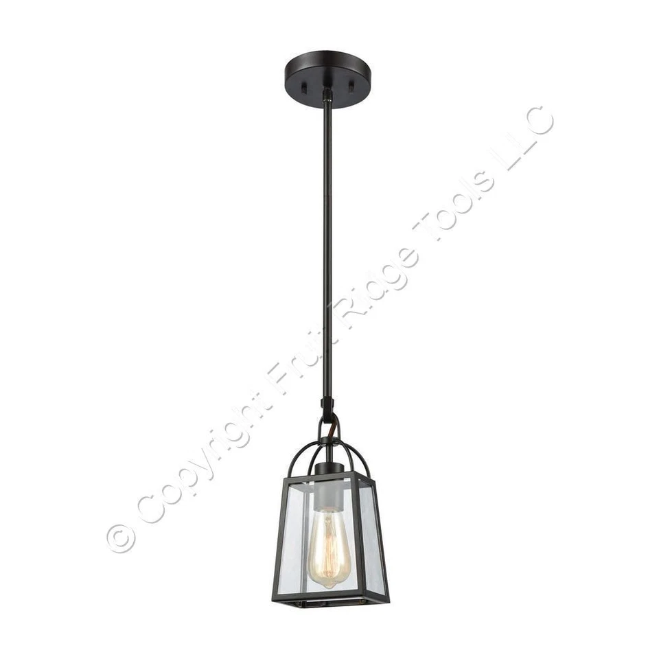 Mini colgante de bronce frotado con aceite de 5" de ancho de luz única Barnside de Elk Lighting 46274 Foto 1 de 1