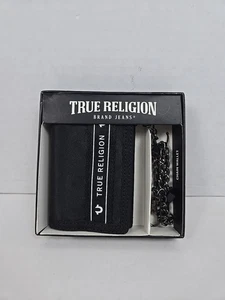 True Religion - Cartera de cadena triple de nailon negra - Nueva en caja - Imagen 1 de 4