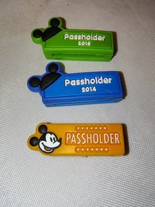Disney Magic Band Sliders Annual Passholder Orange & Blue Green Mickey 2014 2015 - Picture 1 of 2
