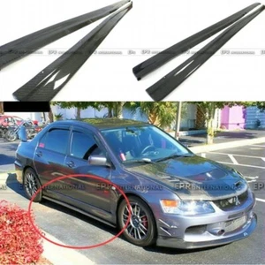 Extensión de falda lateral de fibra de carbono estilo Mitsubishi Evolution EVO 7 8 9 DM - Imagen 1 de 6