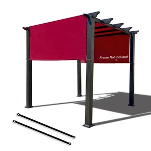 Waterproof Adjustable Pergola Shade Cover w/Weighted Metal Rods & Paracord Muddy - Picture 1 of 39