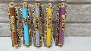 Lot Color Door Mezuzah Jerusalem Israel Jewish Golden Metal בית מזוזה Best Gift - Picture 1 of 5