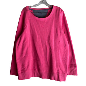 Tek Gear Womens Sweatshirt Plus 2X Pink Cotton Fleece Long Sleeve Active Sweater