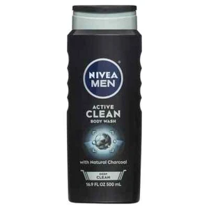 Nivea Men Deep Active Clean Natural Charcoal Body Wash 16.9 oz All Skin Types - Picture 1 of 2