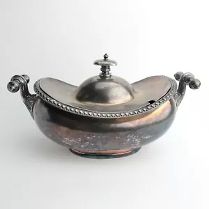 1892 by Meriden Brittania Co Silverplate Quadruple Plate Sauce or Dessert Tureen - Picture 1 of 7