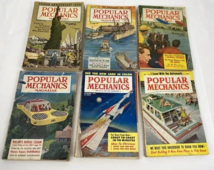 Vtg. Popular Mechanics Lot (1952–1959) – 6 Issues DIY Science Golden Anniv. - Picture 1 of 13