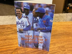 Vintage NY Mets 1986 Official Schedule Keith Hernandez Strawberry Gooden Carter - Picture 1 of 4