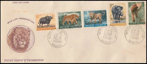 INDIA - 1963 CONSERVAZIONE DELLA VITA SELVATICA / ANIMALI SELVATICI - 5V - FDC - Foto 1 di 5