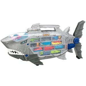 New 18Pcs Shark Transporter Playset Wit Bulit-In Race Track Ideal Gift For Kids - Picture 1 of 3