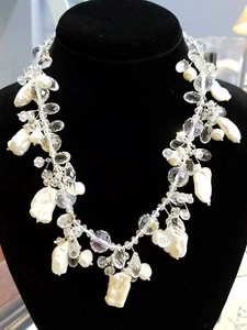 Pearl and Crystal Necklace - new with tags - Picture 1 of 3