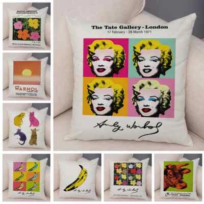 Andy Warhol Sunset Cat Cattle Banana Pillowcase Nordic Pillow Cushion Cover - Image 1 of 4