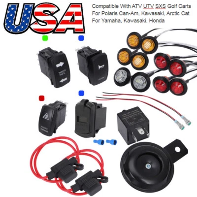 Universal UTV SXS Turn Signal Street Legal Kit For Polaris RZR Can-Am Kawasaki - Image 1 of 4