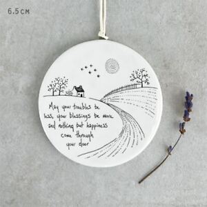 Porcelain Flower Hanger - Troubles Be Less | East of India Thinking of You Gift