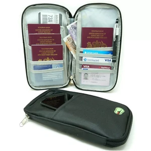 Nuevo Cartera de Viaje Portátil Monedero Organizador de Documentos Cremallera Pasaporte Tarjetas e Identificaciones - Imagen 1 de 2