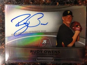 Rudy Owens RC Autograph Refractor 2010 Bowman Platinum Prospects #RU Athletics - Picture 1 of 2