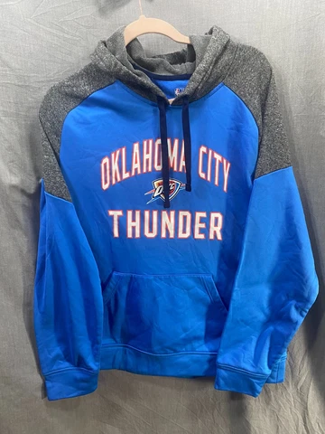 NBA Oklahoma City Thunder Sweater Adult L Blue Pullover Long Sleeves Hoodie Mens Cover