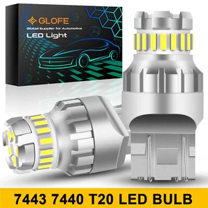 Bright 7443 7440 White LED Turn Signal Light Bulbs Backup Reverse Lamp Canbus - Picture 1 of 12