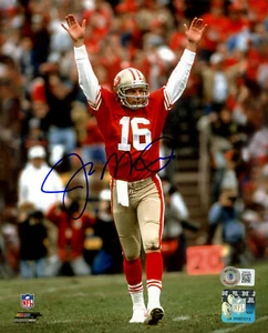 JOE MONTANA AUTOGRAPHED 8X10 PHOTO SAN FRANCISCO 49ERS BECKETT BAS QR 221161 - Picture 1 of 2