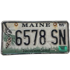 Maine License Plate Vacationland Pine Cone Bird on Tree - Picture 1 of 2