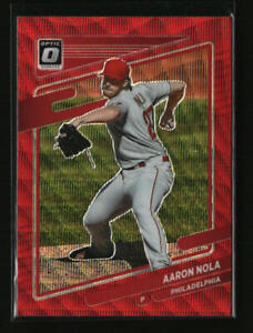 2021 Donruss Optic Red Wave Aaron Nola #129 Philadelphia Phillies Baseball Card