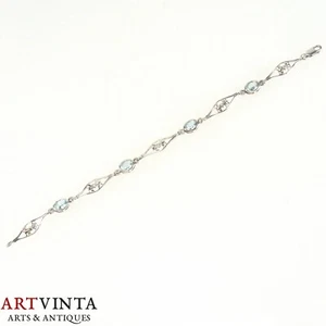 Armband Blaue Steine Silber 925 Königslilie Bracelet Silver Fleur-de-lis - Bild 1 von 5