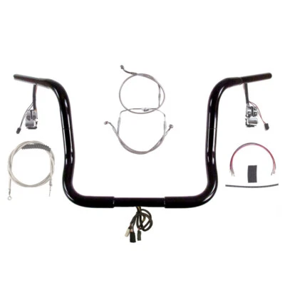 Kit de barra precableada 1 1/4" negra 14" Harley-Davidson Electra Glide 2008-2013 sin ABS Foto 1 de 4