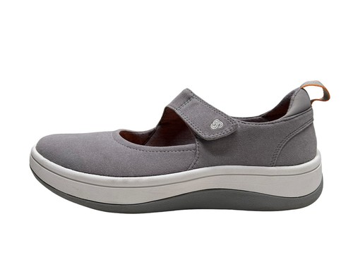 Scarpe comode Clarks Cloudsteppers Arla Air grigio tessuto Mary Janes taglia 8 M