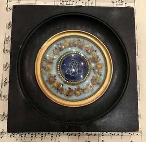 Rare Antique French Reliquary Pearls Dried Flowers Domed Glass c1880 - Picture 1 of 4