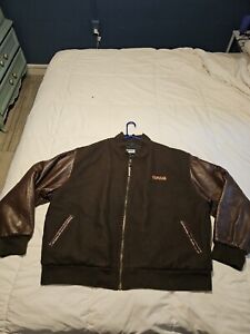 Yamaha Jacket Men XXL Adult Red Maroon Vintage 80s Leather Coat Heavy Music Rare