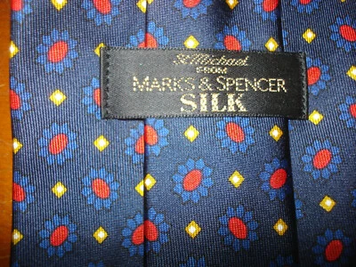Impresionante corbata vintage MIP 100 % seda Marks & Spencer 57" x 4" ¡excelente!  Foto 1 de 4