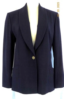 Chaqueta De Colección Dior Boutique Paris Azul Marino Oscuro Botón Único Francia FR 40 US 8 Foto 1 de 4