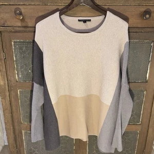 Maglione Cyrus donna L colorblok pesante manica dolman marrone bellissimo - Foto 1 di 11