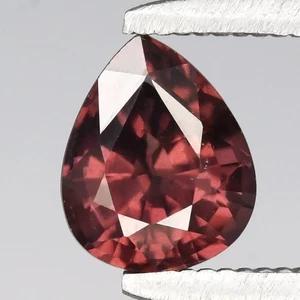 💎 0.99ct 6x5mm Pear Natural Mahogany Wine Red Zircon - Unheated, Madagascar Gem - Picture 1 of 4