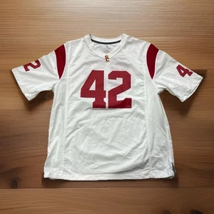 USC Trojans White Red Football Jersey #42 Size L - Picture 1 of 4