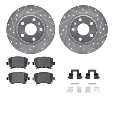 For Audi TT Quattro 09-15 Drilled & Slotted Rear Brake Kit w Semi-Metalic Pads - Image 1 of 2